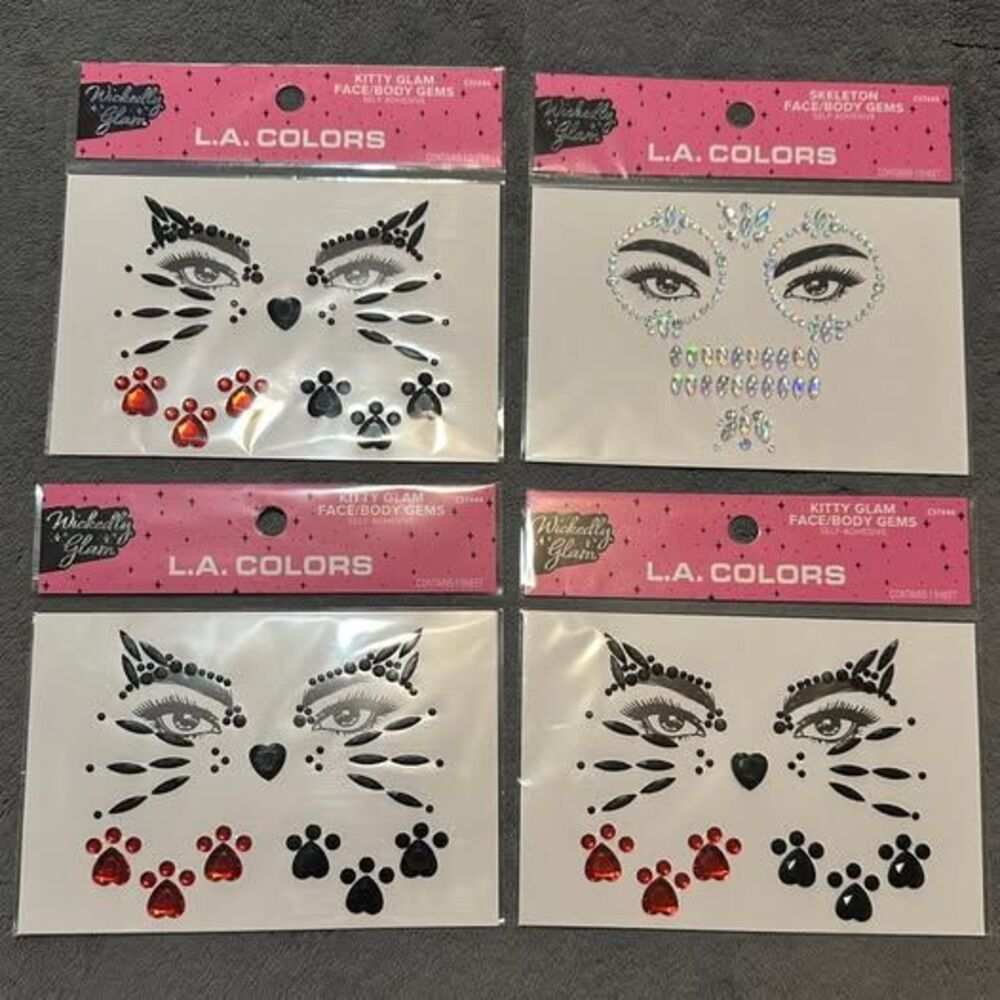 NEW Beautiful Kitty Glam/ Skeleton Face & Body Gems